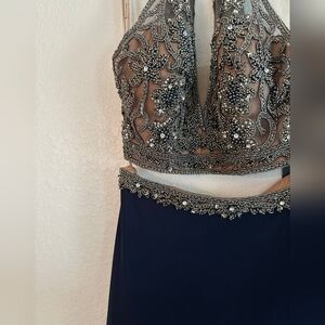 Faviana Glamour S10003 Navy Blue Prom Dress Size 6